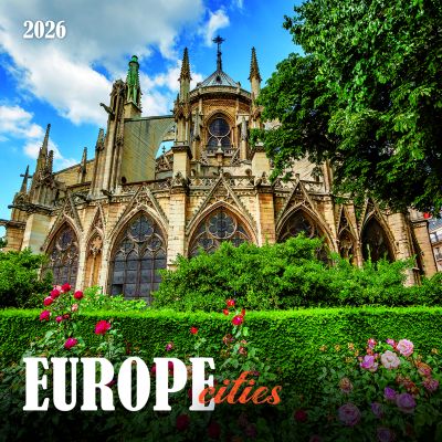 Стенен календар 6-листов, 2026, Europe Cities