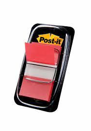 Сигнални ленти 3М Post-it 680, 25.4x43.2mm, червен