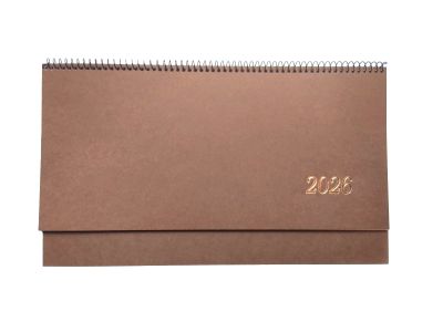Настолен Календар-бележник КН11 черен/червен, 2026, структ, кафяв