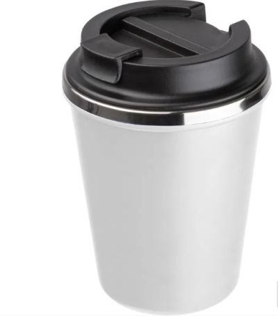 Чаша с капак, двустенна, 350ml, БЯЛ