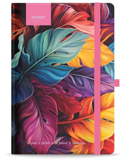 Бележник с ластик A6 Street, твърда корица, 96 листа, PETAL