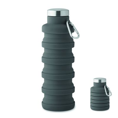 Сгъваема силиконова бутилка Kolapsi, 500ml, тъмносива