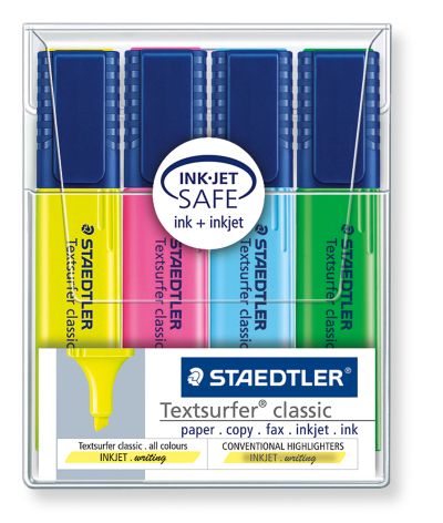 Комплект текстмаркери Staedtler 364, 4 цвята, classic