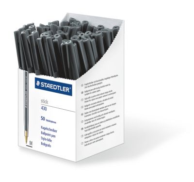 Химикалка Staedtler Stick 430 М,опаковка 50 броя, черна