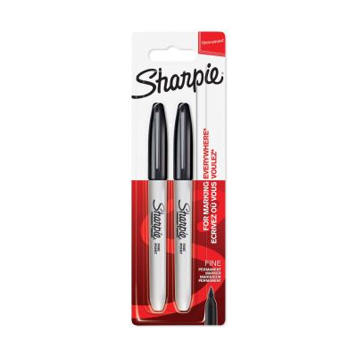 Перманентен маркер Sharpie, F, черен, 2 бр блистер