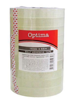 Лепяща лента Optima 15mm x 66m, прозрачна