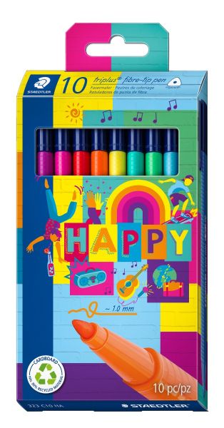 Флумастри Staedtler Happy 323, триъгълни, 10 цвята