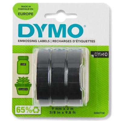 Етикети Dymo 3D, 9mmх3m, 3 в опаковка, черен