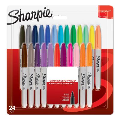 Комплект перманентни маркери Sharpie, F, 24 цвята, блистер