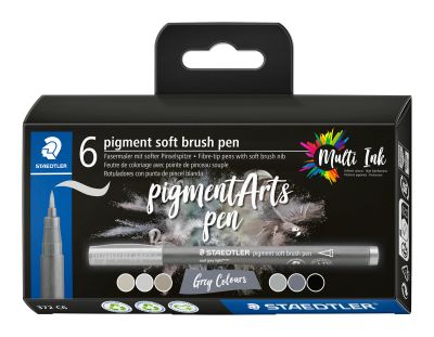 Флумастри Staedtler Pigment soft Brush 372, 6 цвята