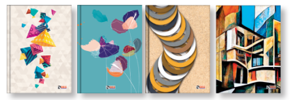 Тетрадка Deis А5, 120л, широки редове, шити, твърди корици, стил 2025