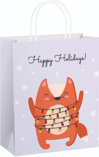 Подаръчна торбичка XMAS Eco white Medium, 22x25x10 cm