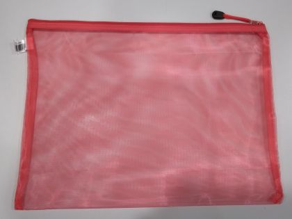 Папка с цип В4, мрежа, червена