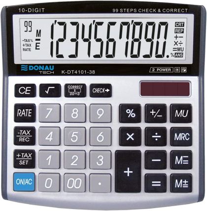 Настолен калкулатор Donau Tech 4101, 10 разряда, сребро