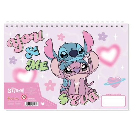 Скицник със спирала А4, 30л, Lilo&Stitch
