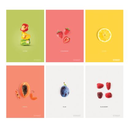 Тетрадка Street, А4, квадратчета, 54л, Fruit