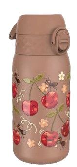 Бутилка за вода Ion8 Print, метална, 400ml, ЧЕРЕШИ