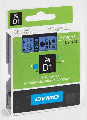 Етикети Dymo D1 Stand,12mmх7m, черен текст/бял фон