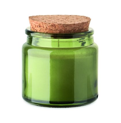 Ароматизирана свещ в бурканче, 70g, зелена
