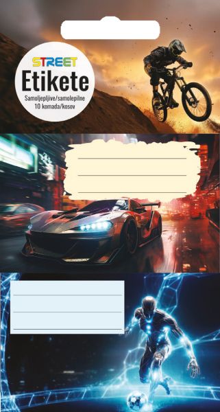 Етикети за тетрадка Street Teen Boys, опаковка 10 бр.