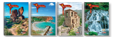 Тетрадка Deis А5,120л,широки редове,спирала,твърди корици, 3 теми, Нашата България 2025