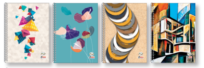 Тетрадка Deis А5,150л, ироки редове, спирала, твърди корици, 4 теми, стил 2025