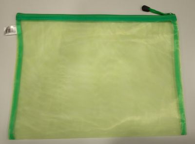 Папка с цип В4, мрежа, зелена