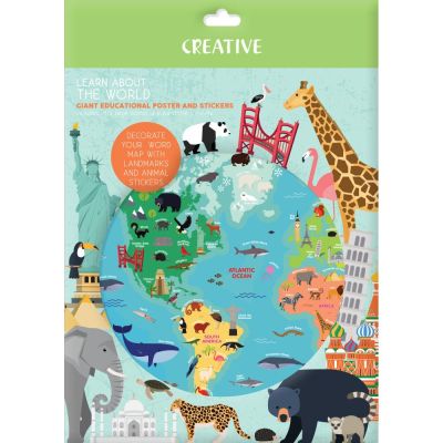 Комплект плакат със стикери Creative, World