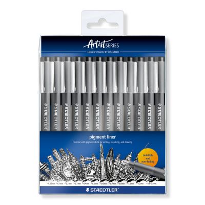 Комплект тънкописци Staedtler Pigment Liner 308, 12 броя