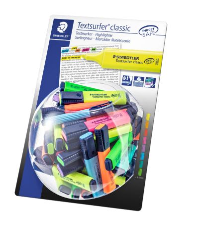 Дисплей текстмаркери Staedtler 364, 100 броя, станд. цв