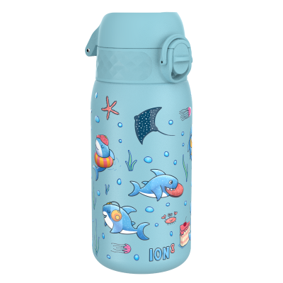 Бутилка за вода Ion8 Print, метална, 400ml, Sharks
