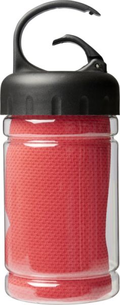 Охлаждаща кърпа в контейнер, червена