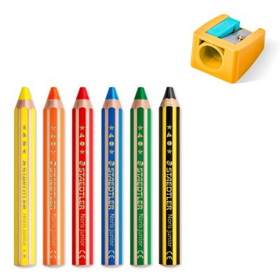 Цветни  моливи Staedtler Noris Junior, 5 цвята+графитен молив +острилка