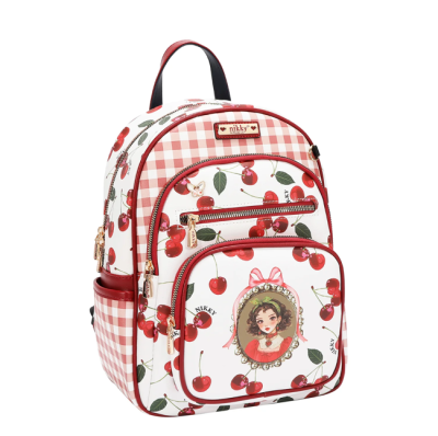 Комплект Nikky, 2 раници и портфейл, Charry Lips white
