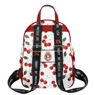 Комплект Nikky, 2 раници и портфейл, Charry Lips white