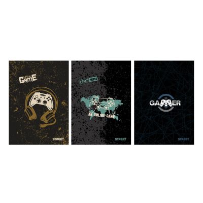 Тетрадка с телчета А5, 60 листа, широки редове, БГ, Gaming