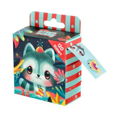 Стикери на ролка Bangoberry, 120бр, Remy Raccoon