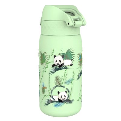 Бутилка за вода Ion8 Print, метална, 400ml, ПАНДИ