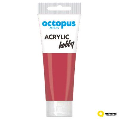 Акрилна боя Octopus Hobby, в тубичка 75ml,тъмно червена