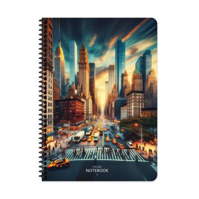 Тетрадка Keskin, А4, 80л, PP, ШР, спирала, CITY