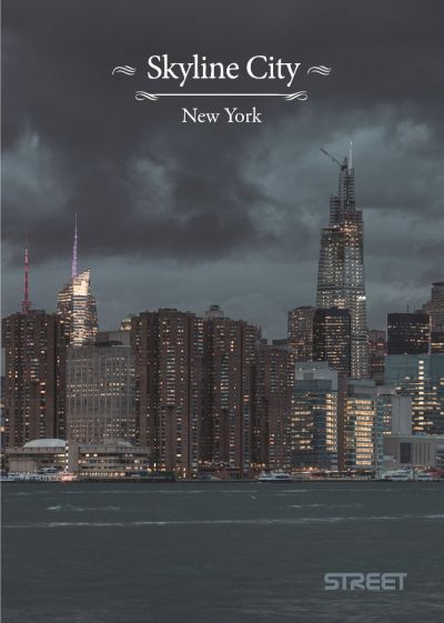 Тетрадка Street, А4, квадратчета, 54листа, skyline