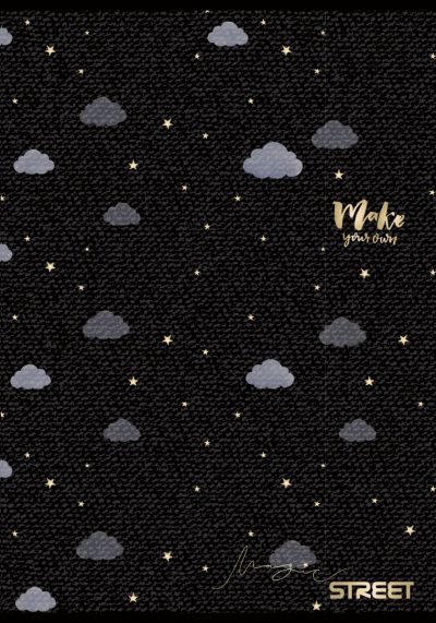 Тетрадка Street, А4, квадратчета, 54листа, Black&Gold