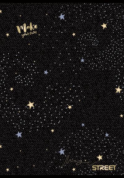 Тетрадка Street, А4, квадратчета, 54листа, Black&Gold