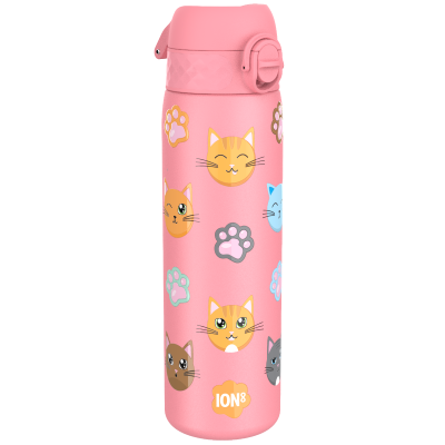 Бутилка за вода Ion8 Print, метална, 600ml, Cats