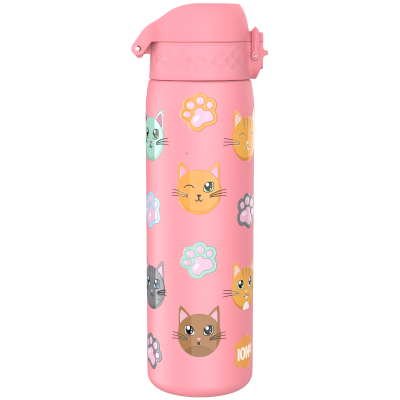 Бутилка за вода Ion8 Print, метална, 600ml, Cats