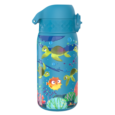 Бутилка за вода Ion8 Print, метална, 400ml, Sea Turtle