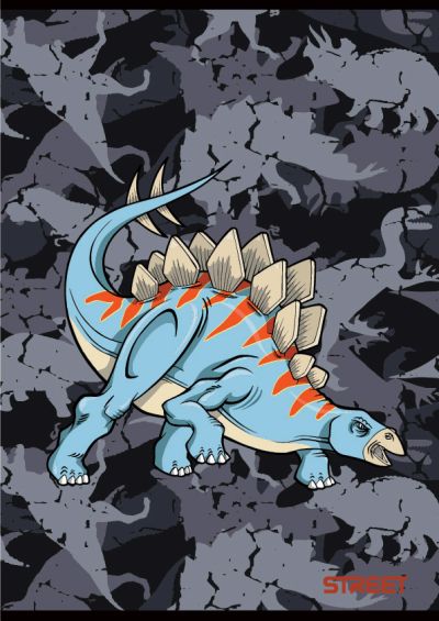Тетрадка Street, А4, бели листа, 54л, Dinosaurs