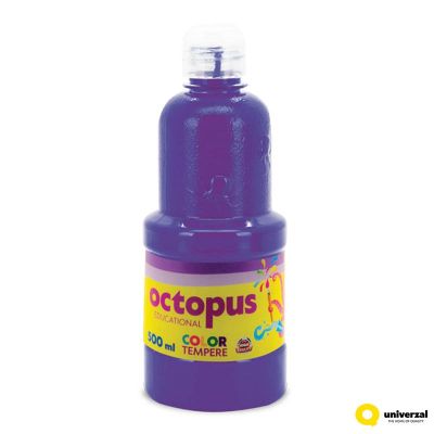 Темперна боя Octopus, 500мл в бутилка, лилава