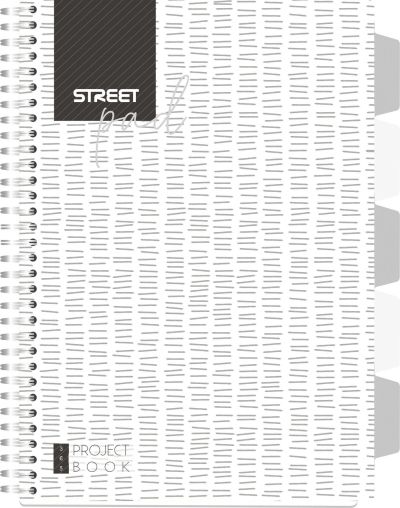 Тетрадка Street Pad, А5, спирала, PP, 100 листа, малки квадратчета, white