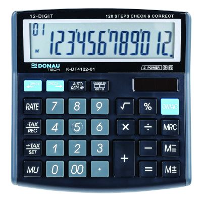 Настолен калкулатор Donau Tech 4122, 12 разреден, черен